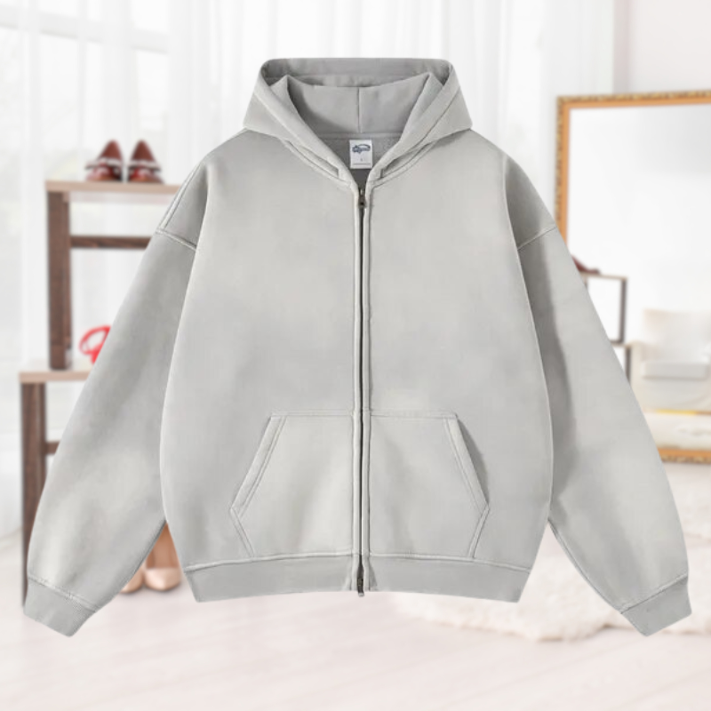 JO | Fashionable pullover with zipper and hood