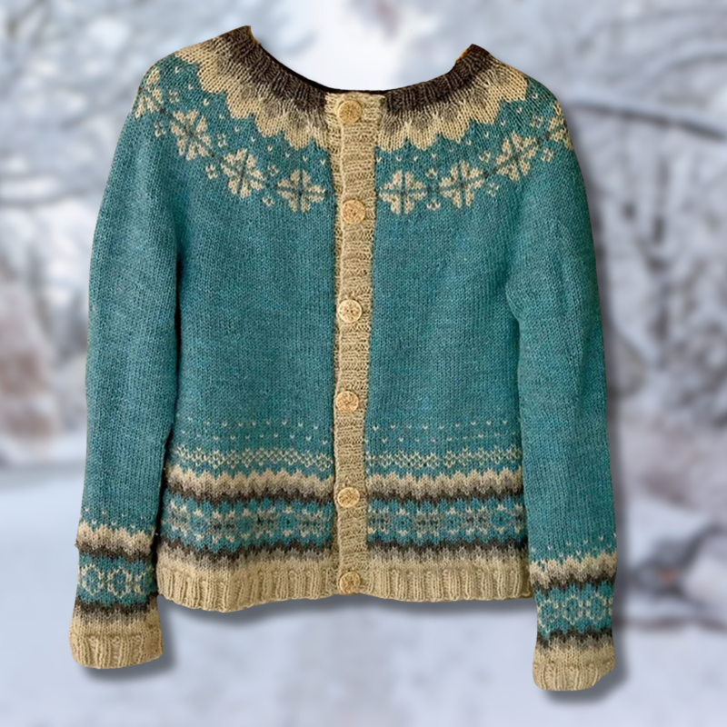 JO | Stylish, ethnic patterned sweater with buttons