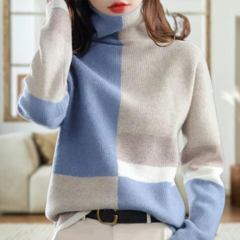 JO | Elegant blue/white combination sweater
