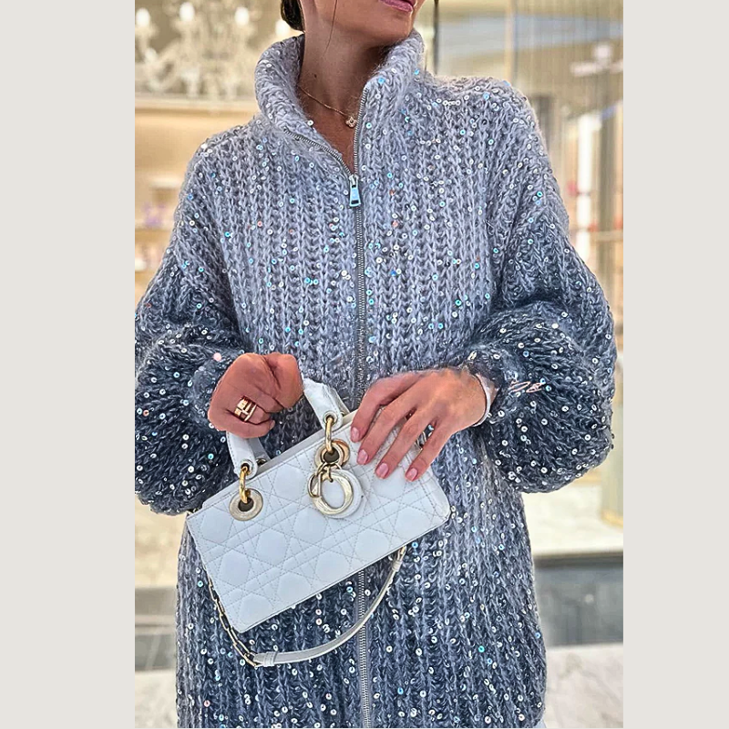 JO | Chic and shiny silk cardigan sweater