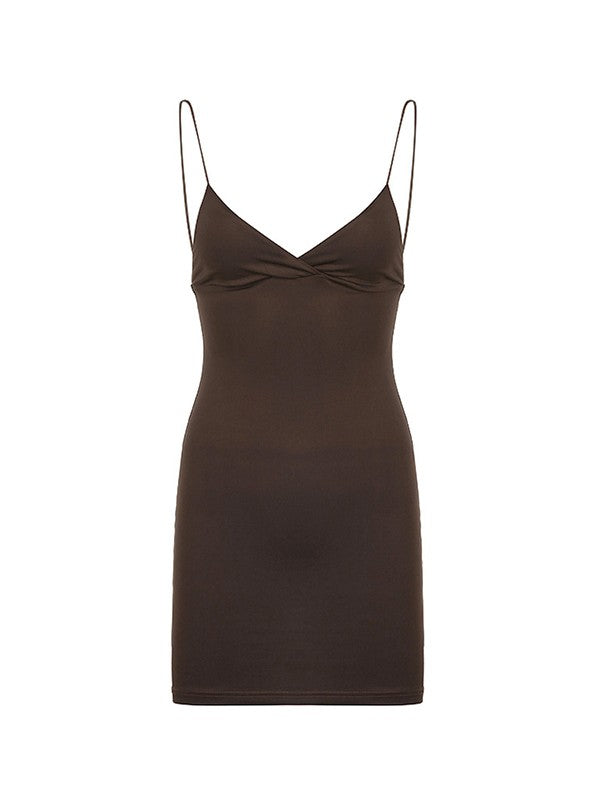 JO | Vintage brown slip mini dress