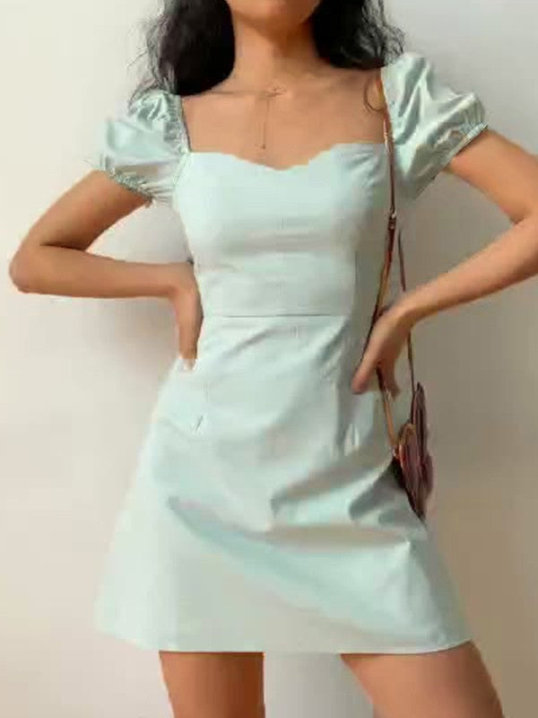 JO | Vintage mini dress with puff sleeves
