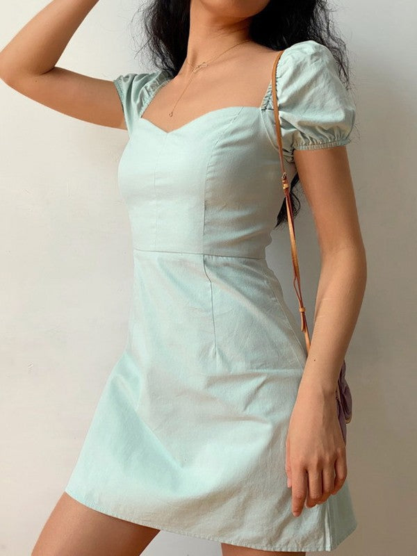 JO | Vintage mini dress with puff sleeves