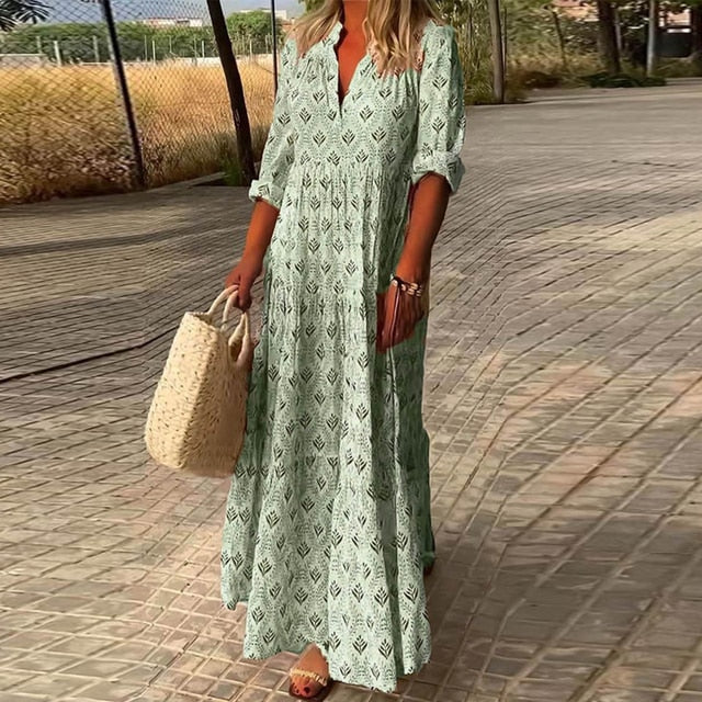 JO | Collar standing maxi dress
