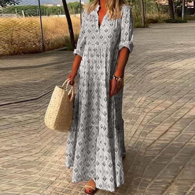 JO | Collar standing maxi dress