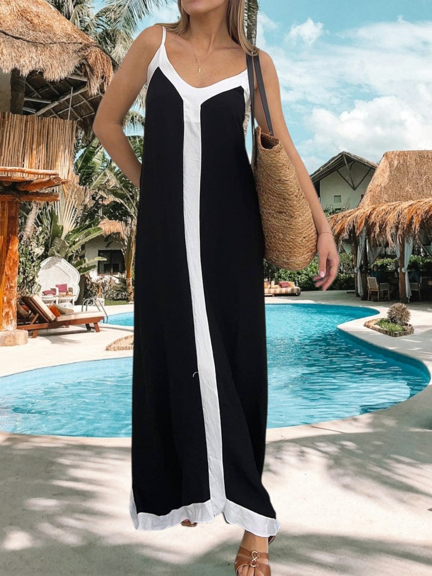 JO | Festive midi dress for women with a loose fit and vibrant colors