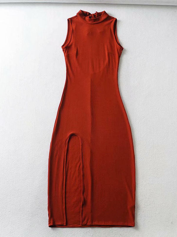 JO | Open Back Split Bodycon Midi Dress