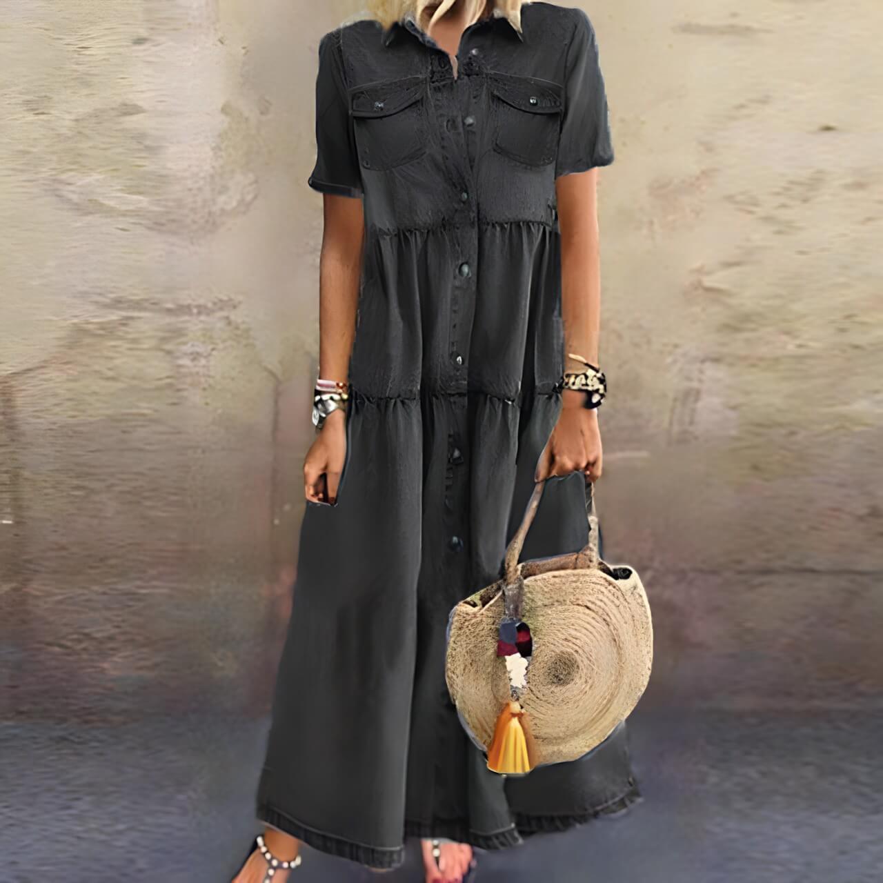 JO | Maxi dress with button placket