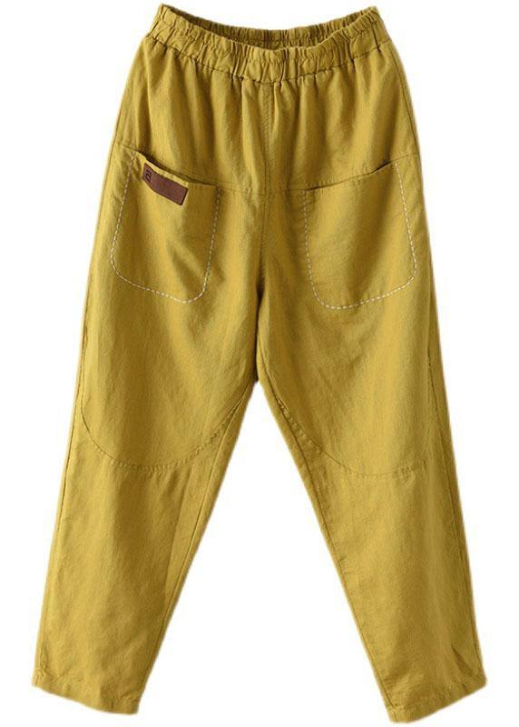JO | Loose Yellow Loose Casual Summer Pockets Pants