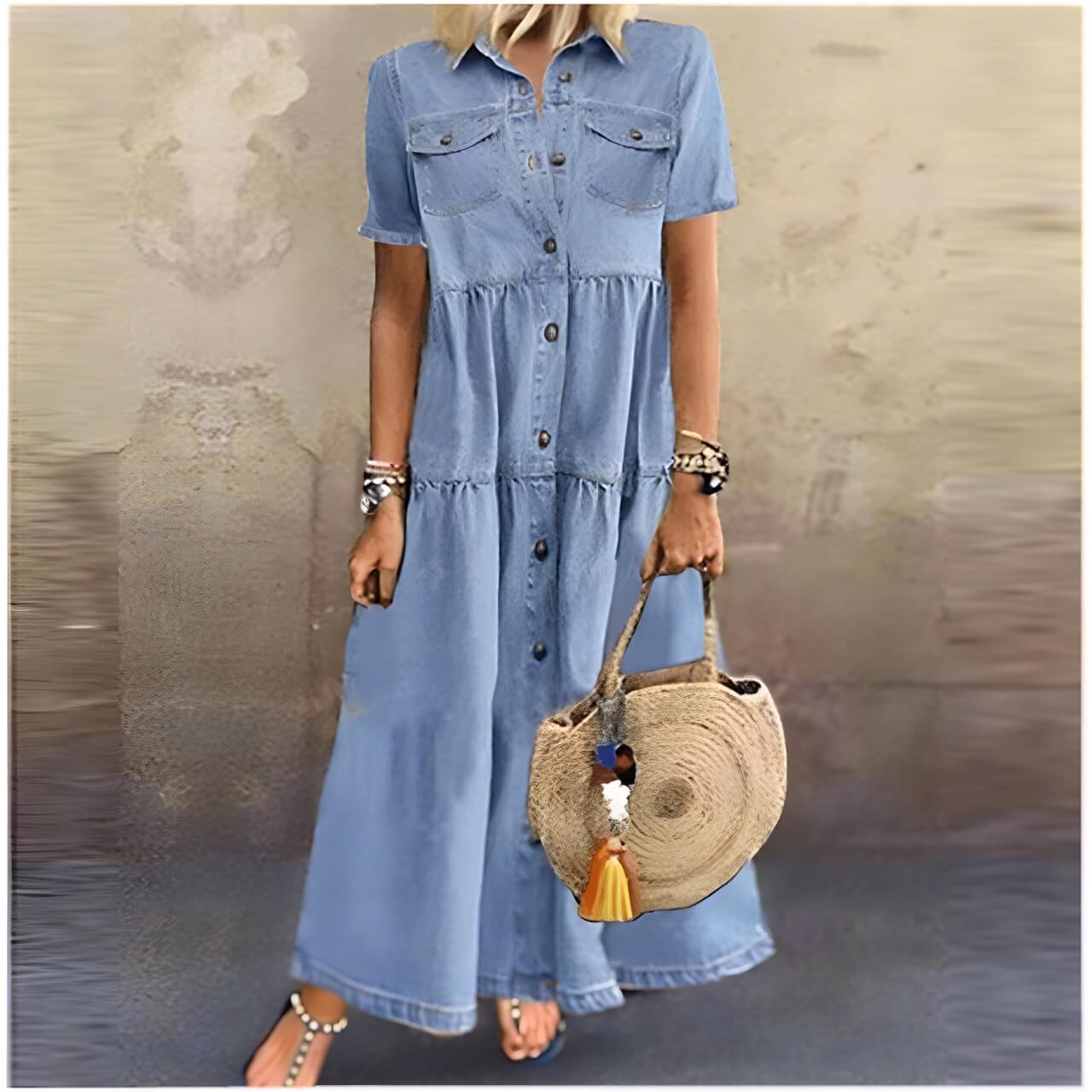 JO | Maxi dress with button placket