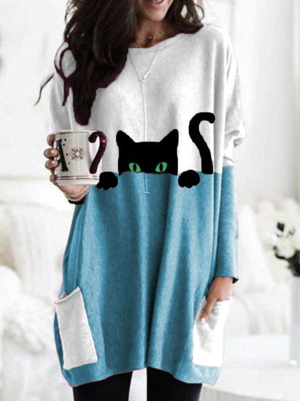 JO | Stylish sweater dress with cat print