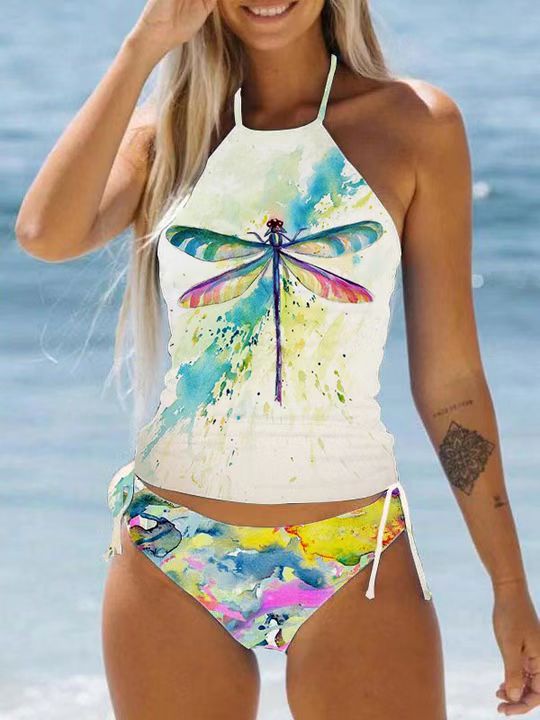 JO | Stylish printed halterneck swimsuit