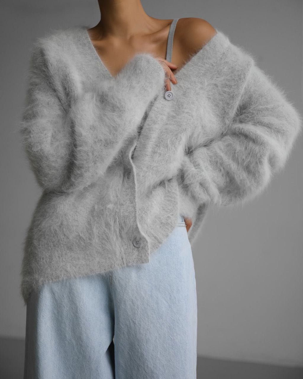 JO | Stylish loose button placket cardigan