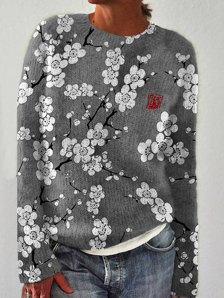 JO | Fashionable printed sweater with round neckline