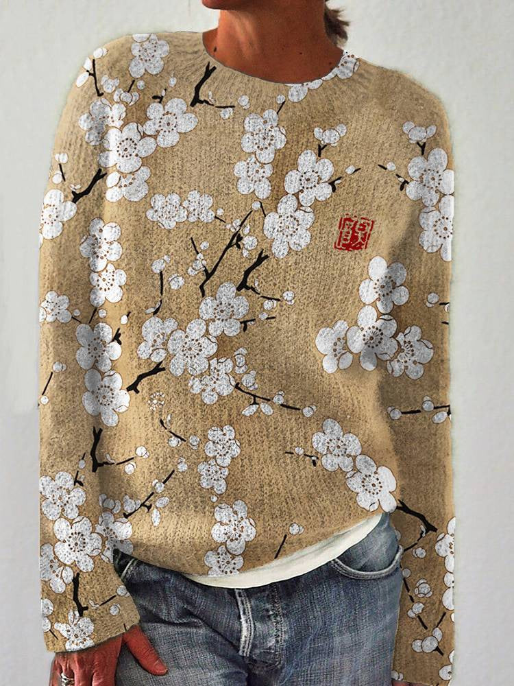 JO | Fashionable printed sweater with round neckline