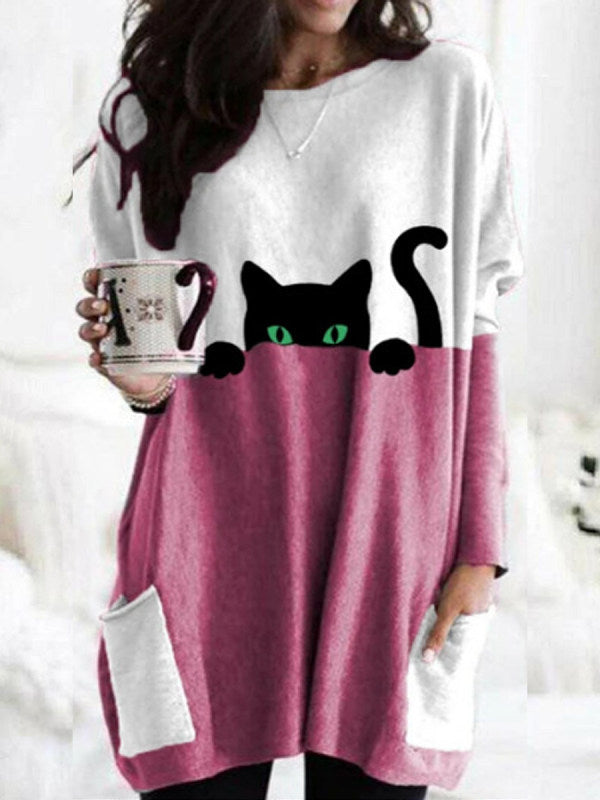 JO | Stylish sweater dress with cat print
