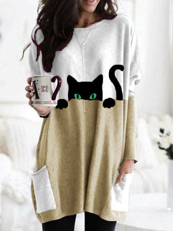 JO | Stylish sweater dress with cat print