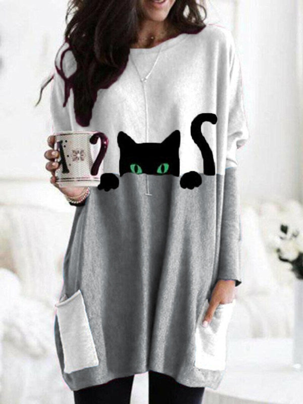 JO | Stylish sweater dress with cat print