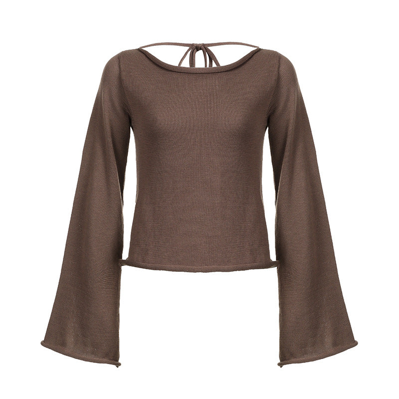 JO | Knitted sweater with bell sleeves and lace