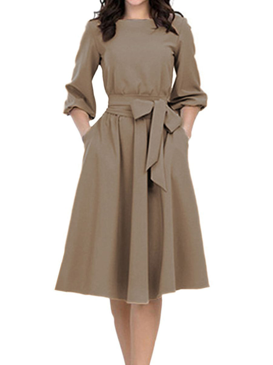 JO | Elegant work coat long sleeve midi dress