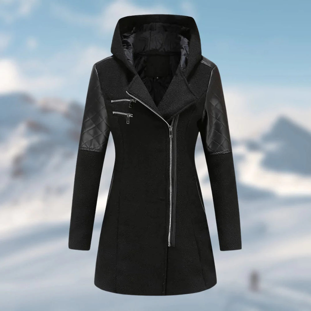 JO | Elegant asymmetric coat in wool blend