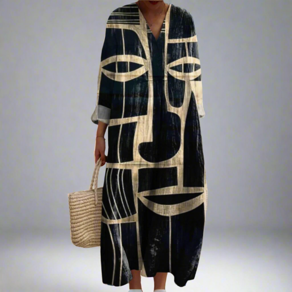 JO | Tribal-inspired artistic midi dress