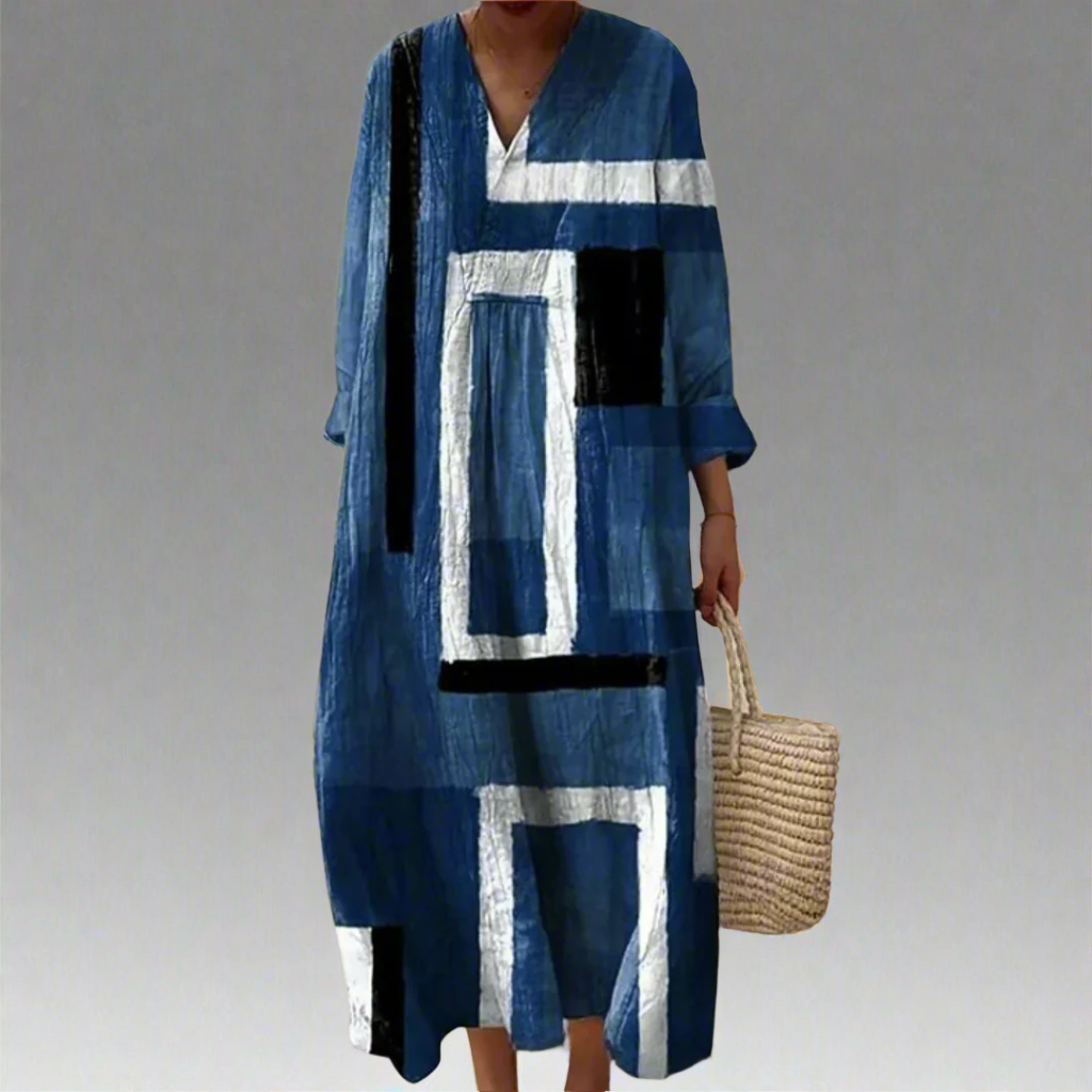 JO | Abstract navy maxi dress