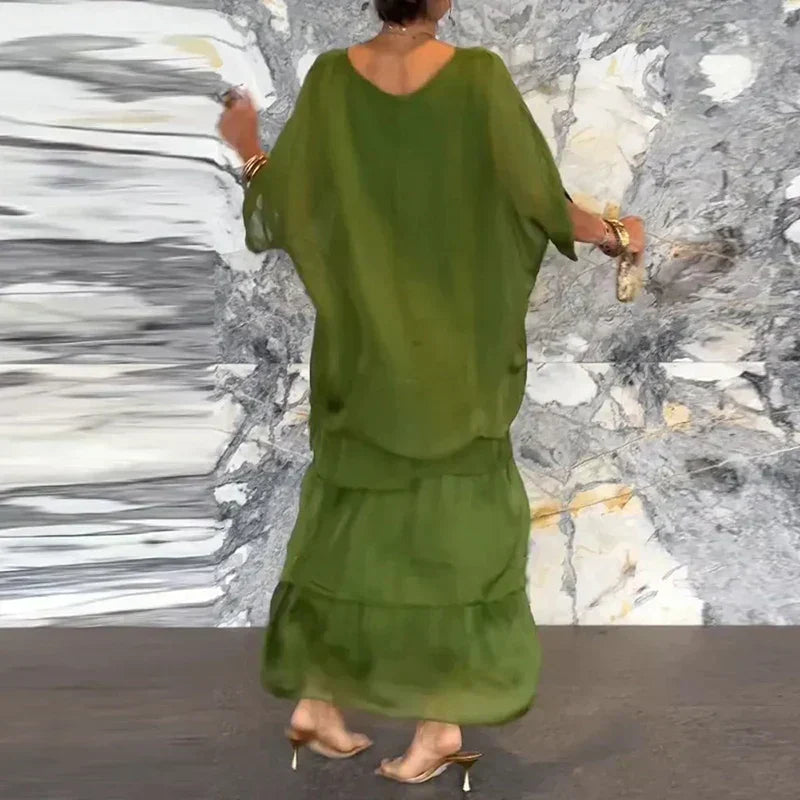 JO | Flowing maxi dress in a layered look