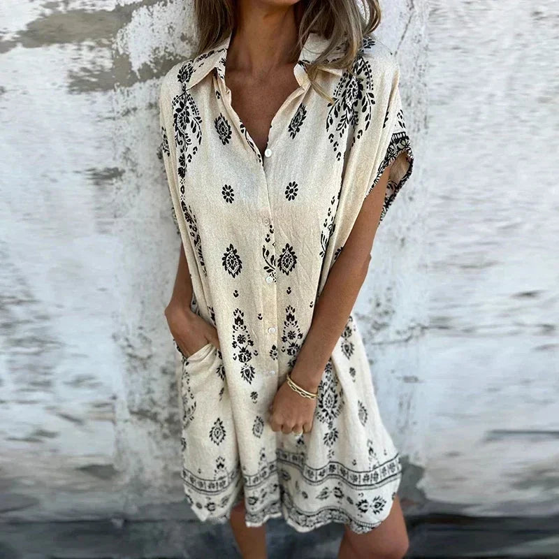 JO | Midi dress with buttoned pockets