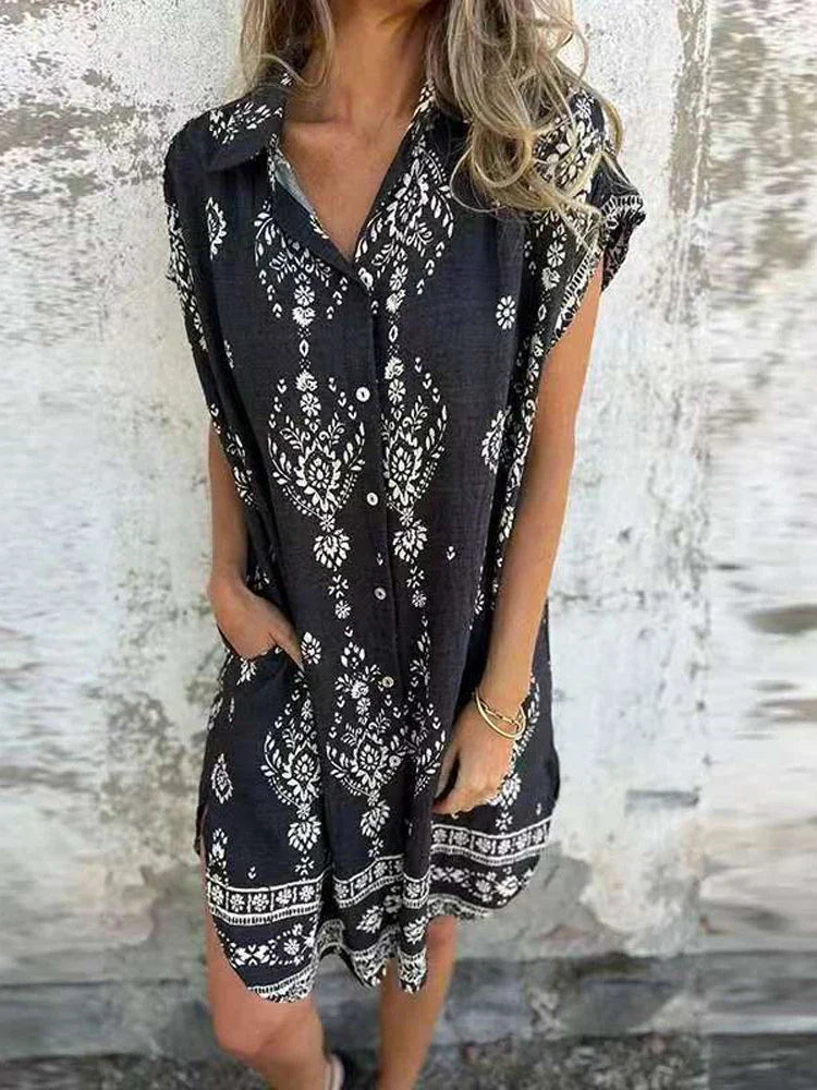 JO | Midi dress with buttoned pockets