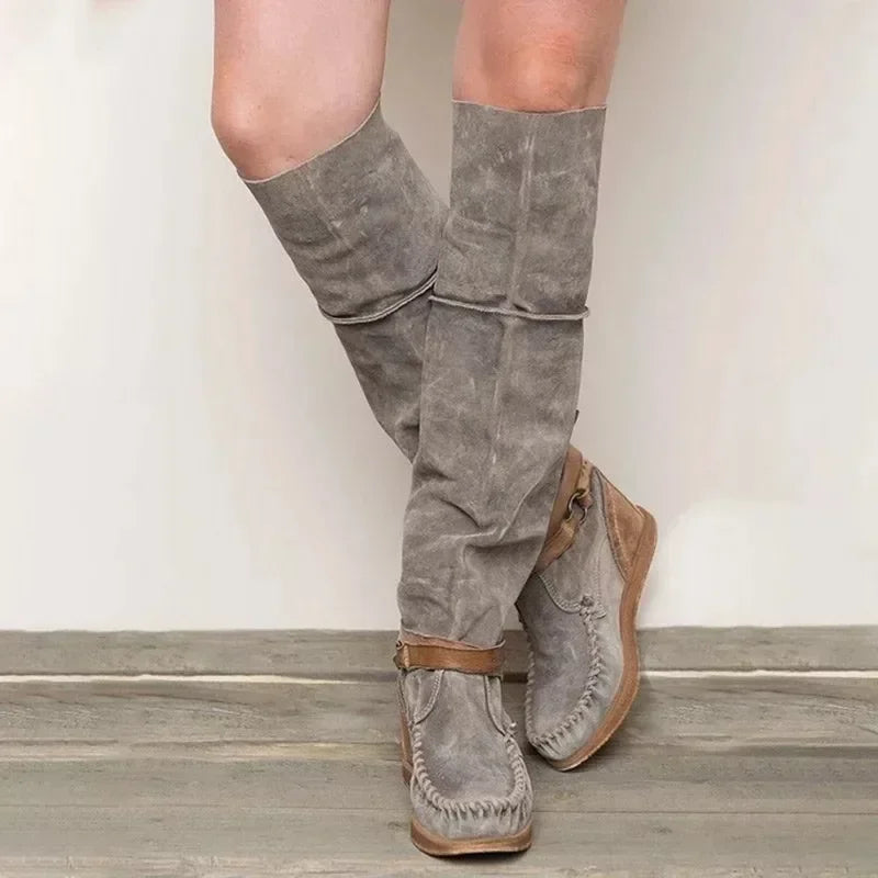 JO | Boho-inspired knee-high moccasin boots