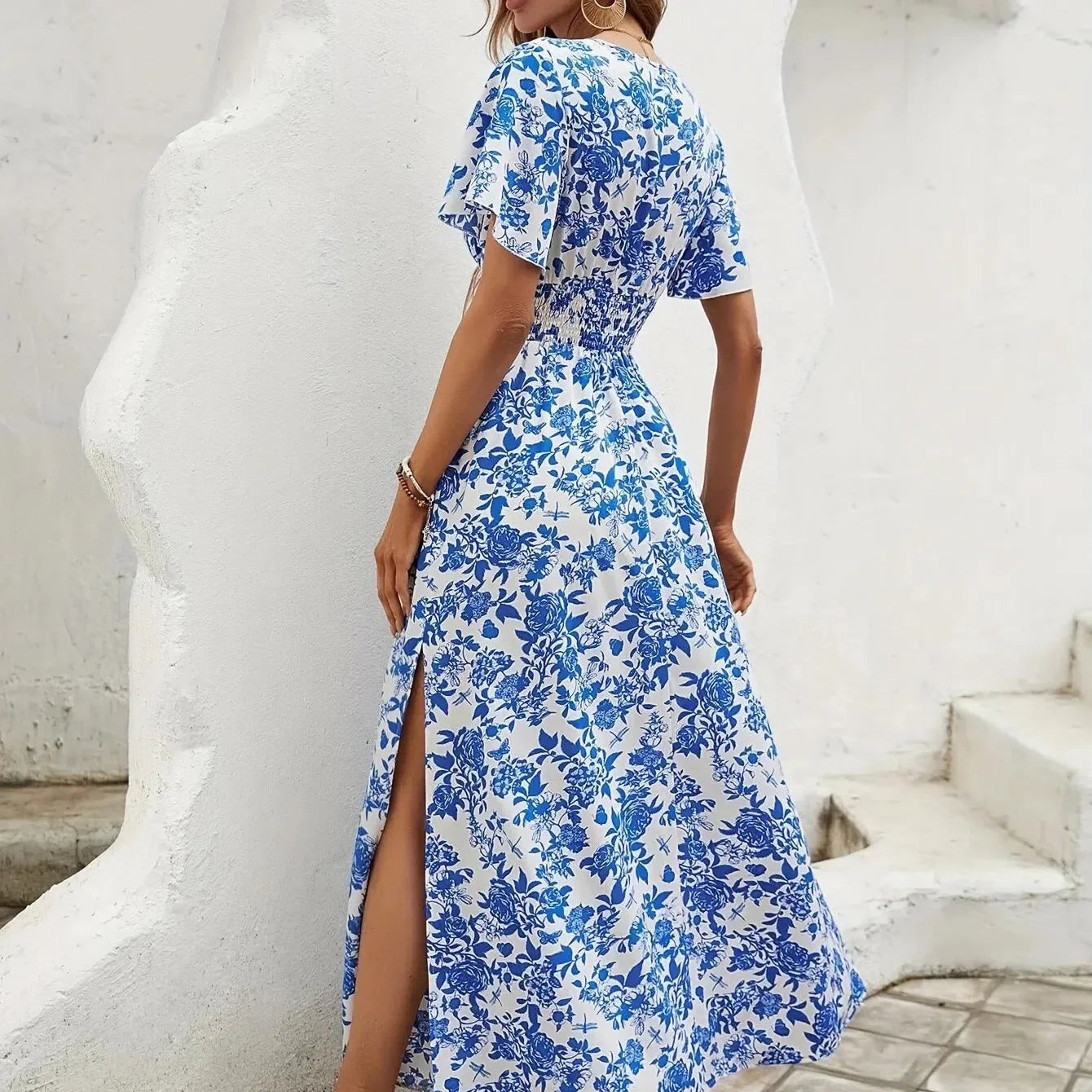 JO | Women Boho Print Mini Dress Summer Elegant Sleeveless Sundress