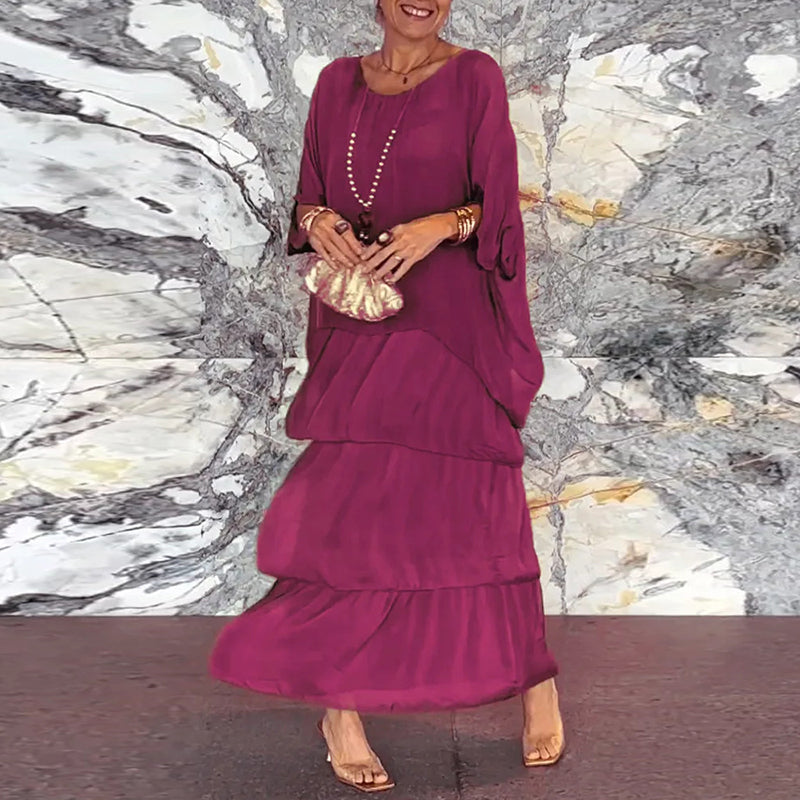 JO | Flowing maxi dress in a layered look