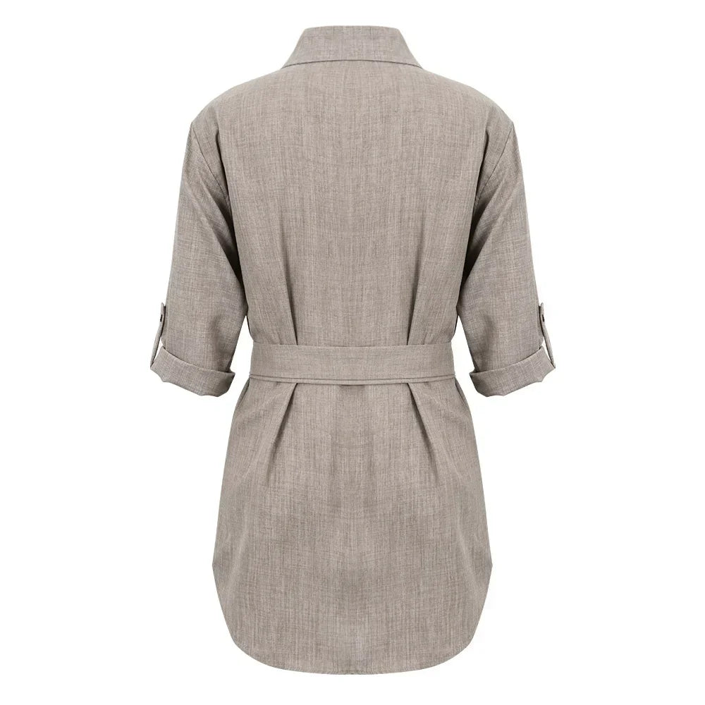 JO | Elegant Mini Dress Deep V-Neck 3/4 Sleeves Women Fashion