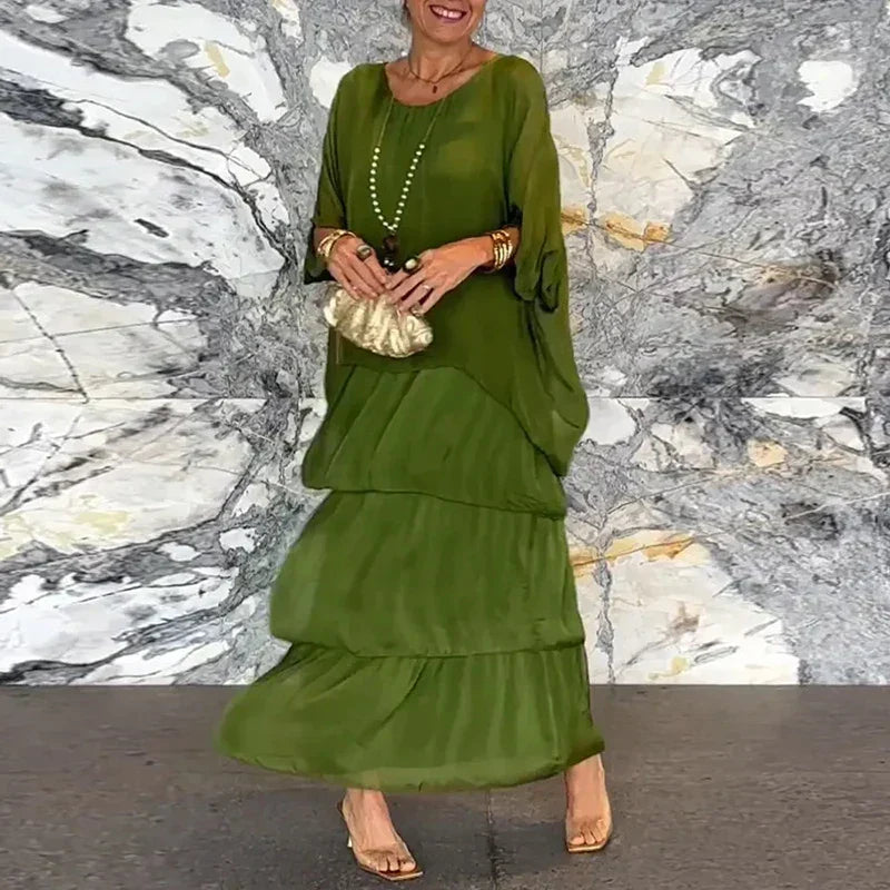 JO | Flowing maxi dress in a layered look