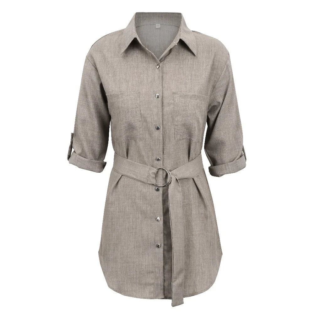 JO | Elegant Mini Dress Deep V-Neck 3/4 Sleeves Women Fashion
