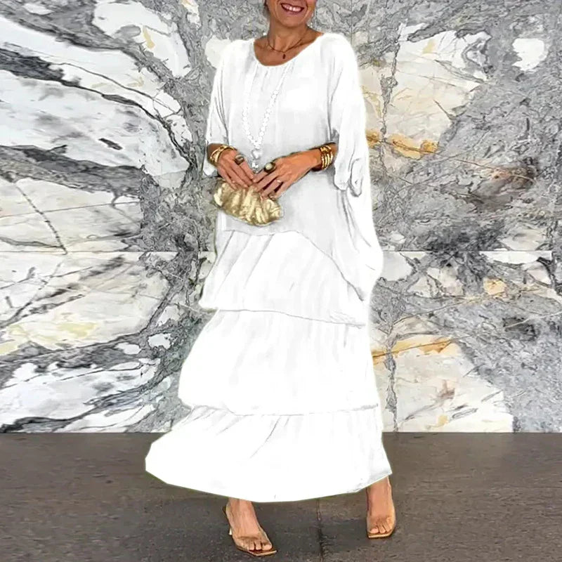JO | Flowing maxi dress in a layered look