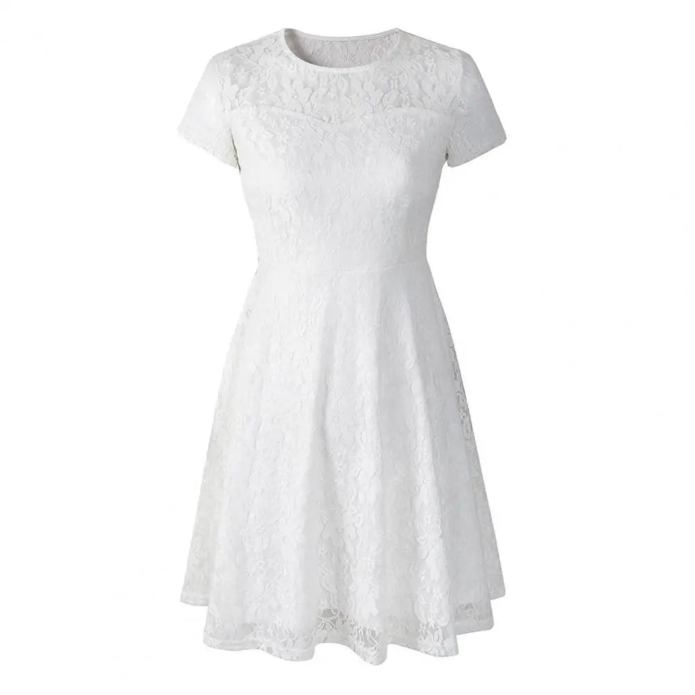 JO | Elegant plus size summer mini dress A-line round neckline style