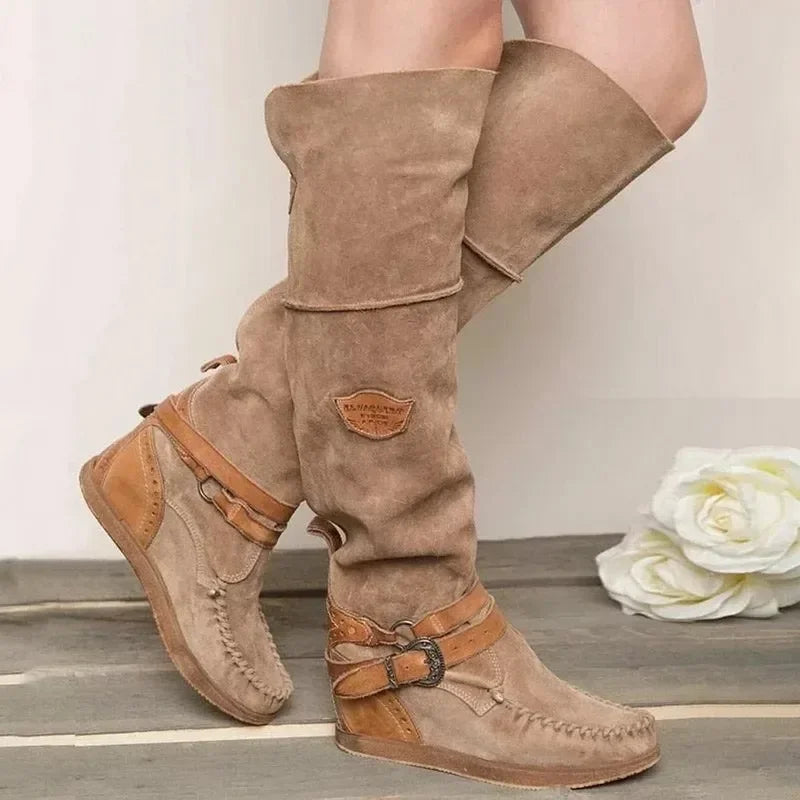 JO | Boho-inspired knee-high moccasin boots