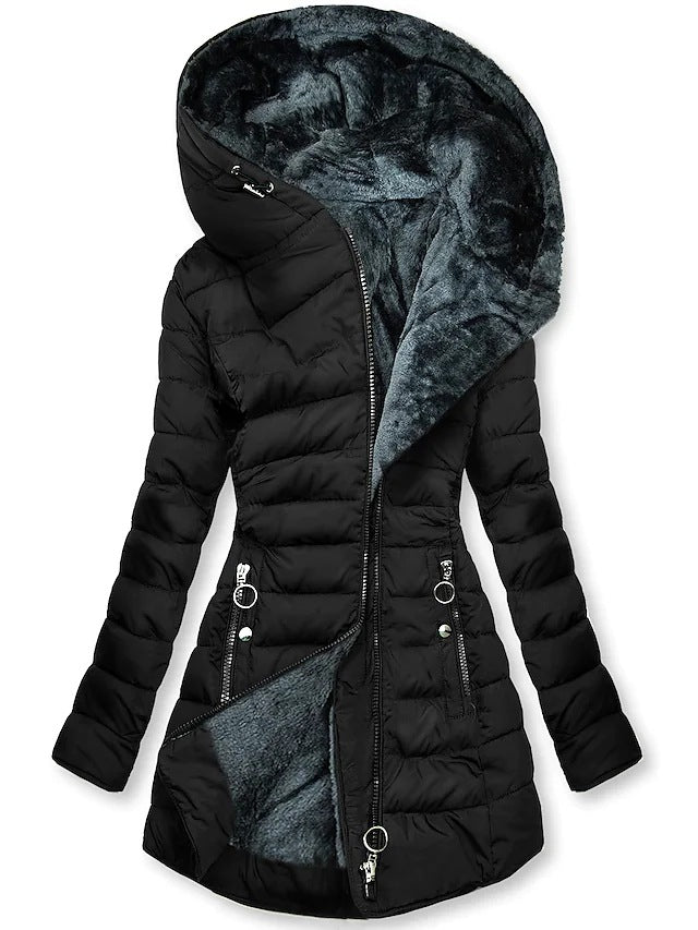 JO | Luxurious winter puffer coat with faux fur lining