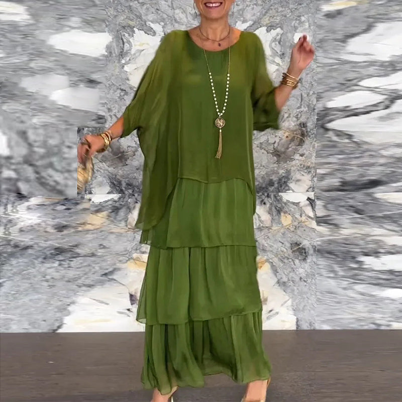JO | Flowing maxi dress in a layered look