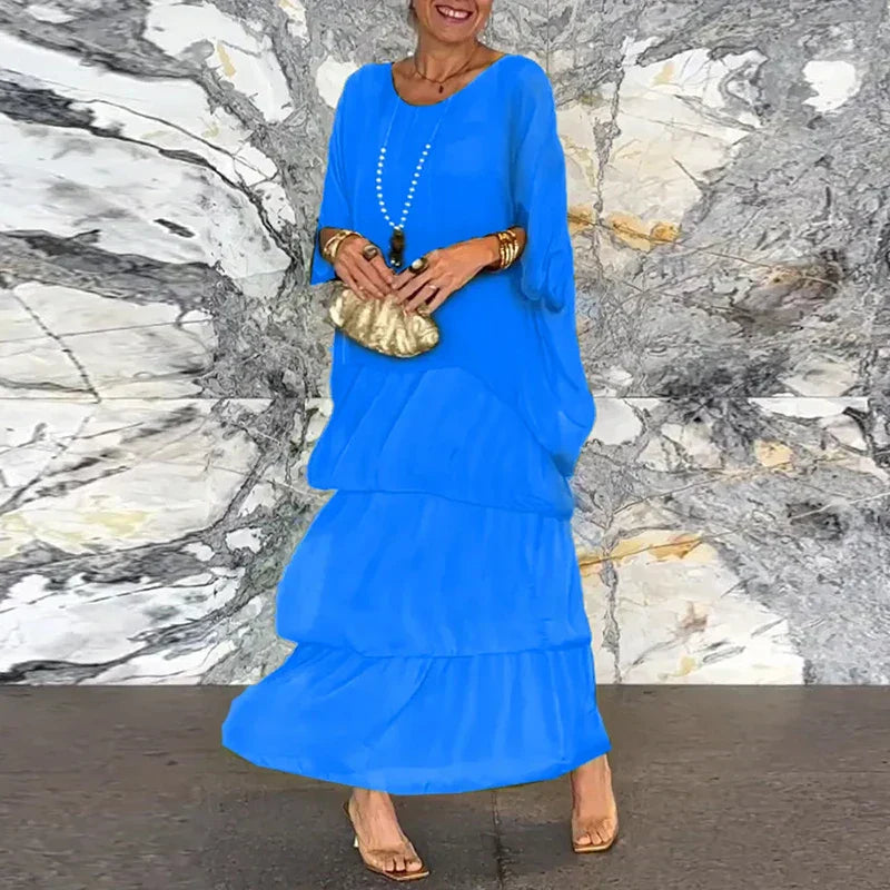 JO | Flowing maxi dress in a layered look
