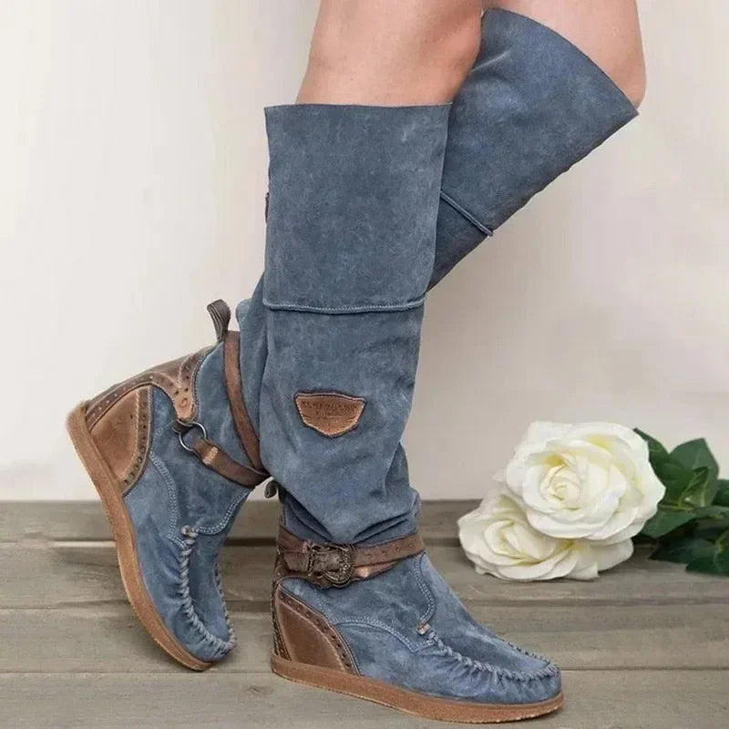 JO | Boho-inspired knee-high moccasin boots