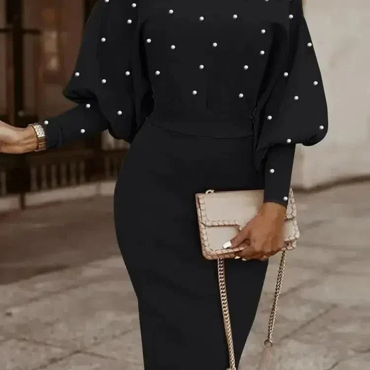JO | Elegant long sleeve bodycon dress women wool mini dress