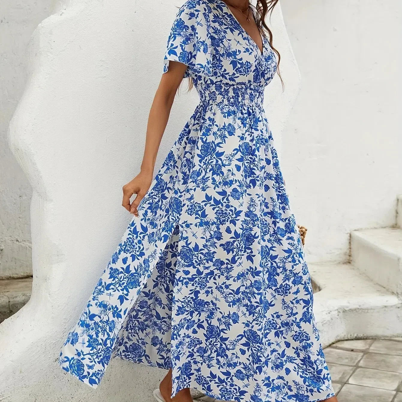 JO | Women Boho Print Mini Dress Summer Elegant Sleeveless Sundress