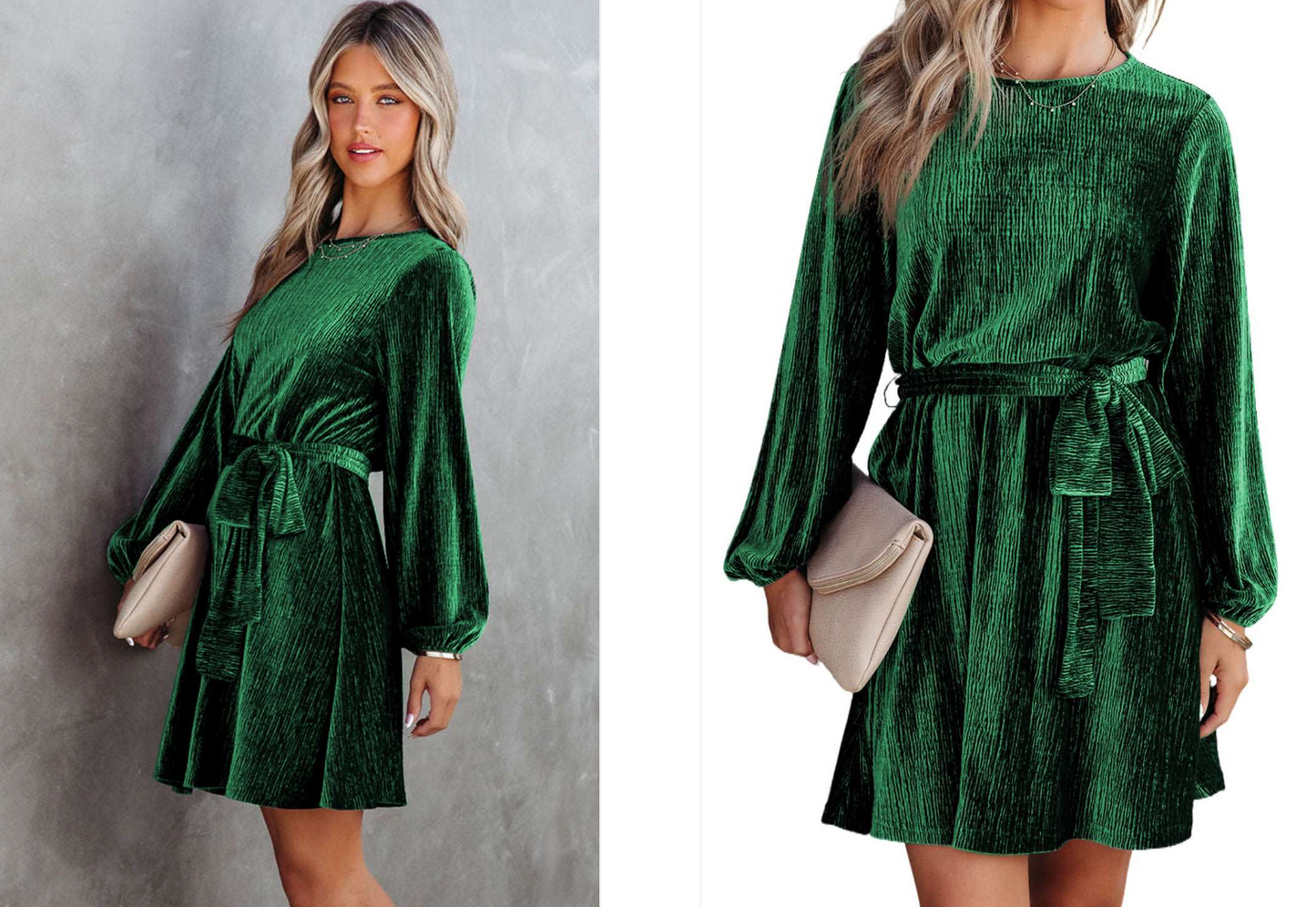 JO | Long-sleeved velvet mini dress
