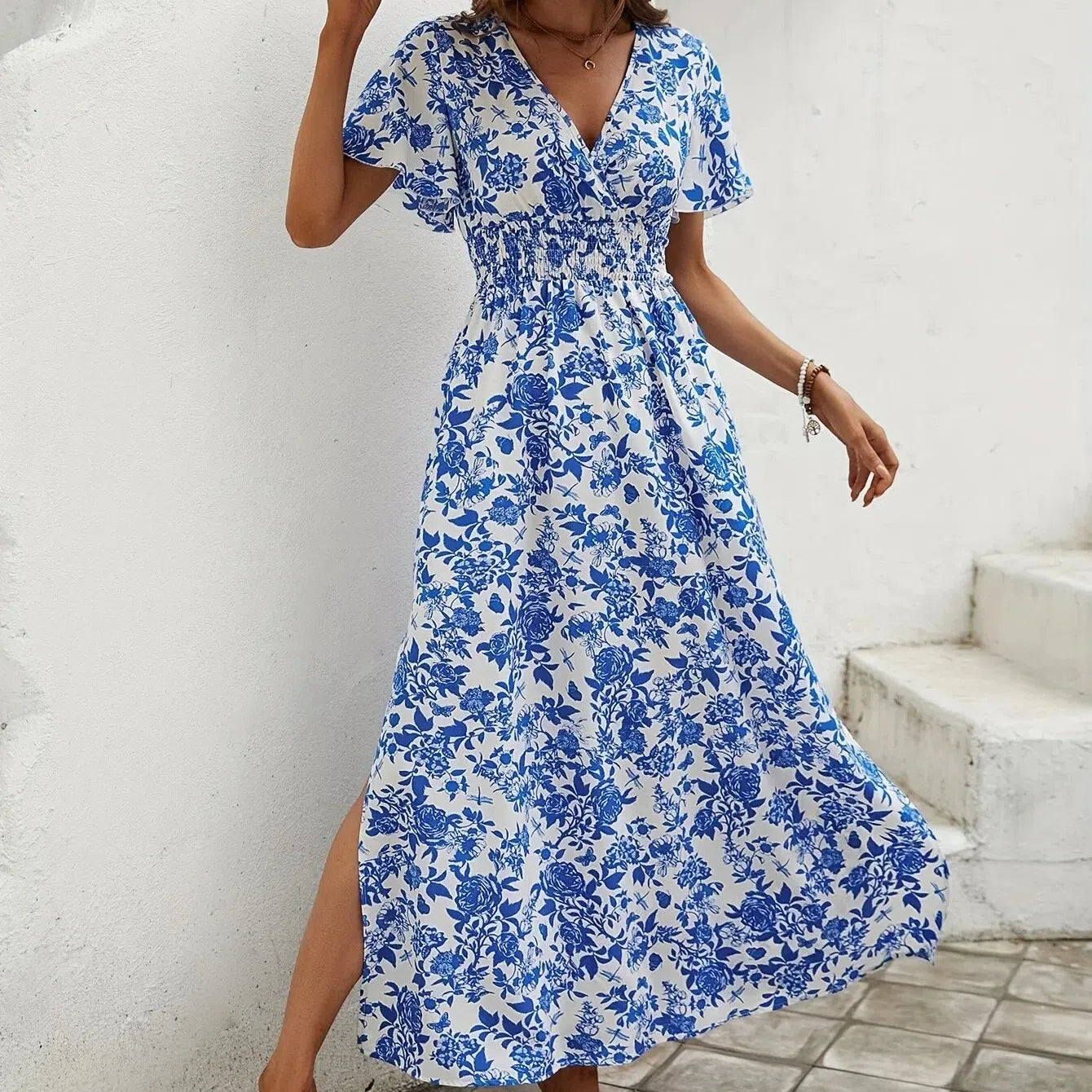JO | Women Boho Print Mini Dress Summer Elegant Sleeveless Sundress