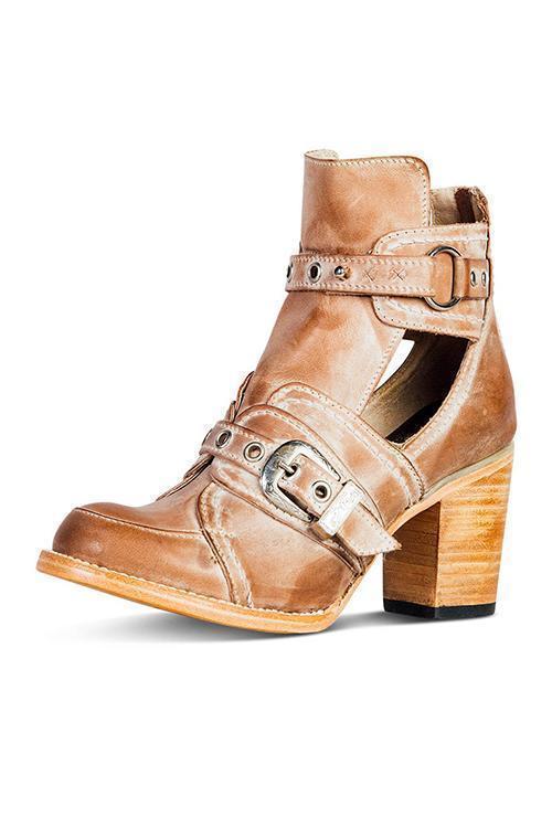 JO | Rustic ankle boot with block heels