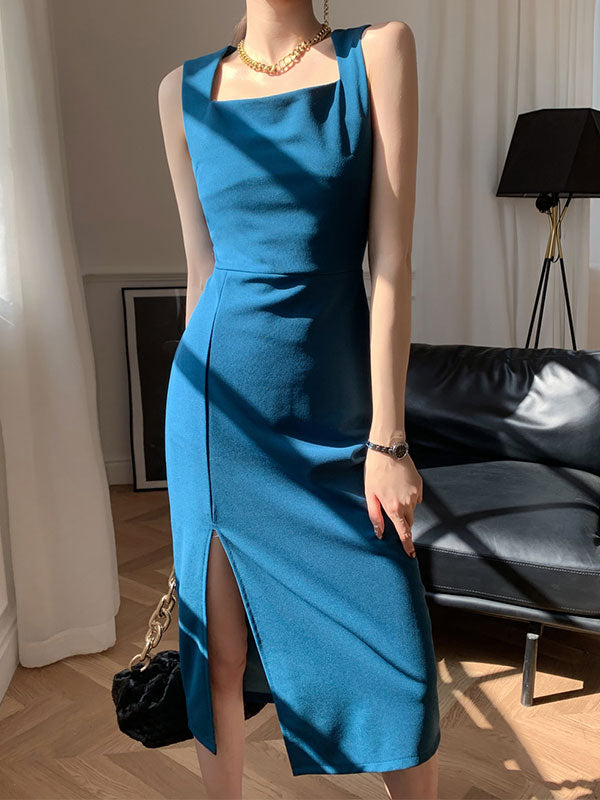 JO | Vintage midi dress with split straps