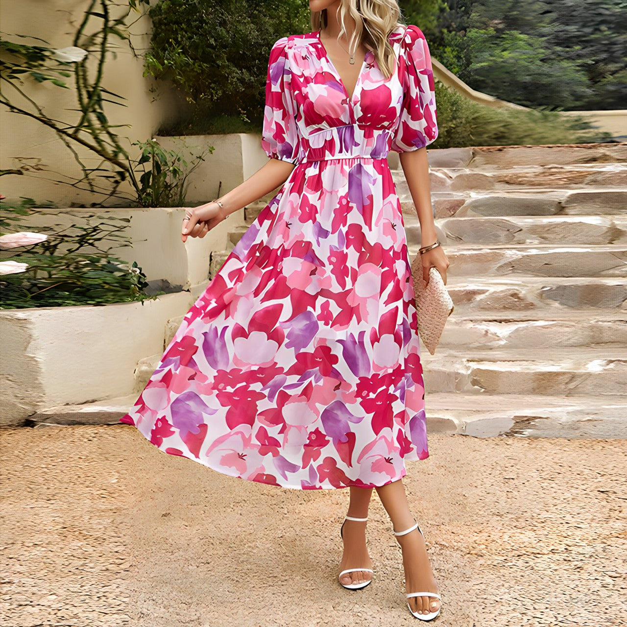 JO | Midi dress with V-neck